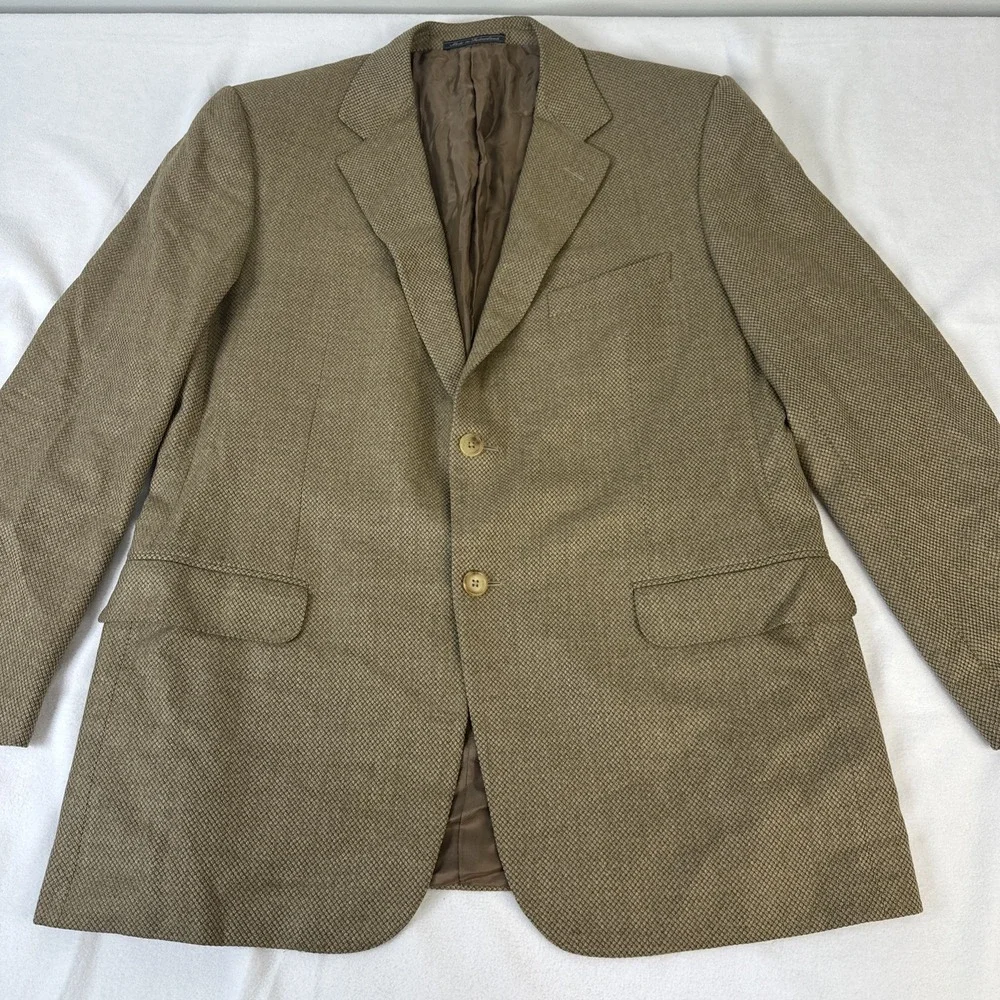 Ermenegildo Zegna Blazer EU 52C US 42R Brown 15milmil15 100%Wool Nailhead